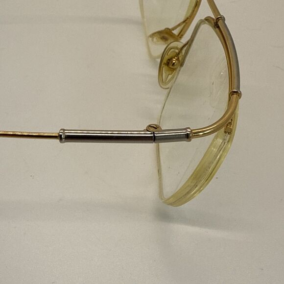 LOGO Paris Eyeglasses Half Rim Metal Frame 006 Gold Cream France 80's. - Picture 8 of 16